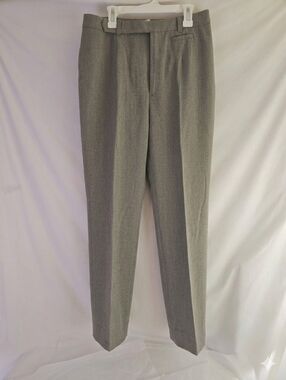 Zara Made in Spain Women Sz 10 Heather Brown Textured Trousers Dress Pants